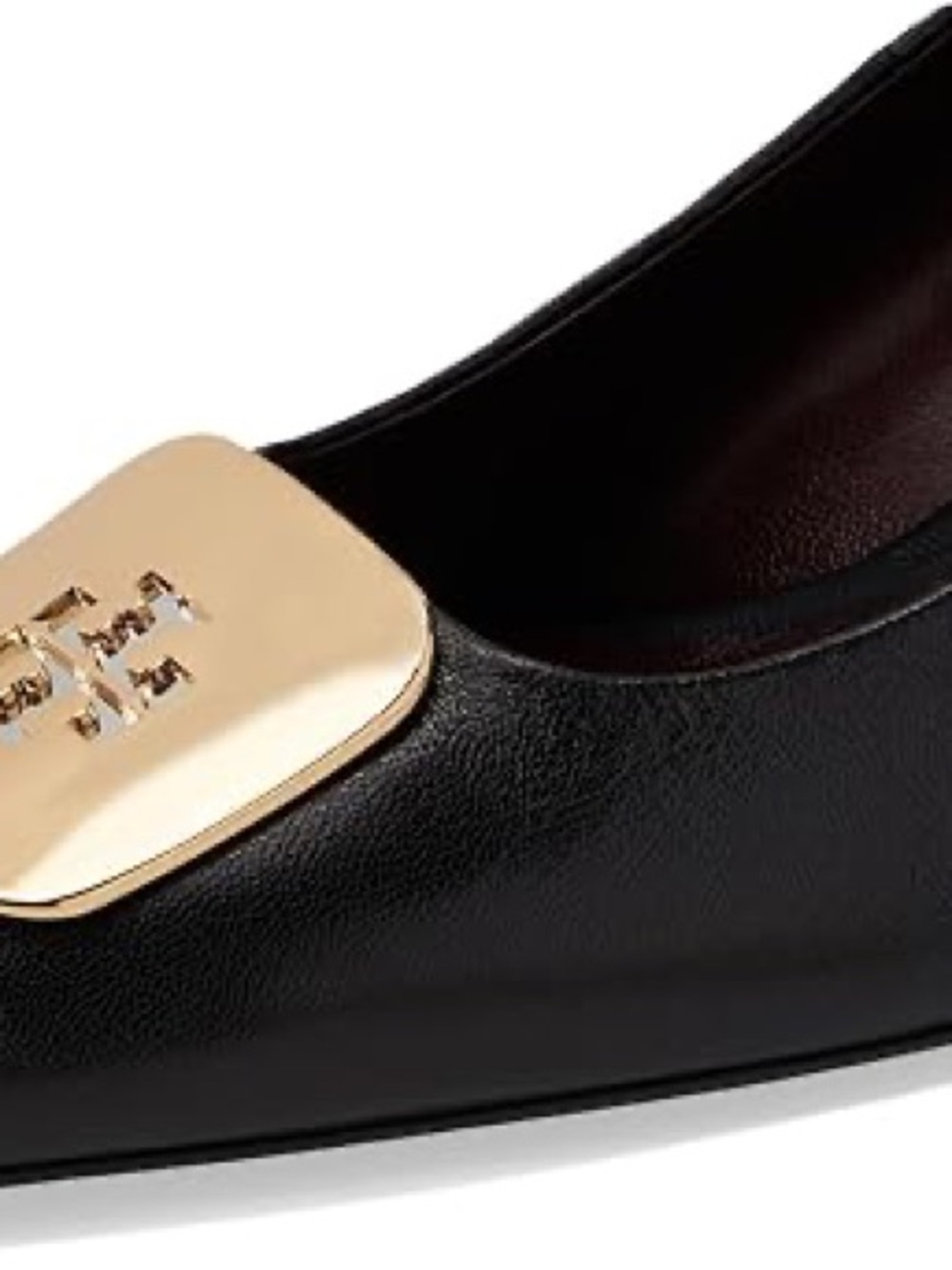 Tory Burch Georgia Black Leather Wedge Pumps Size 6.5 - Picture 14 of 16